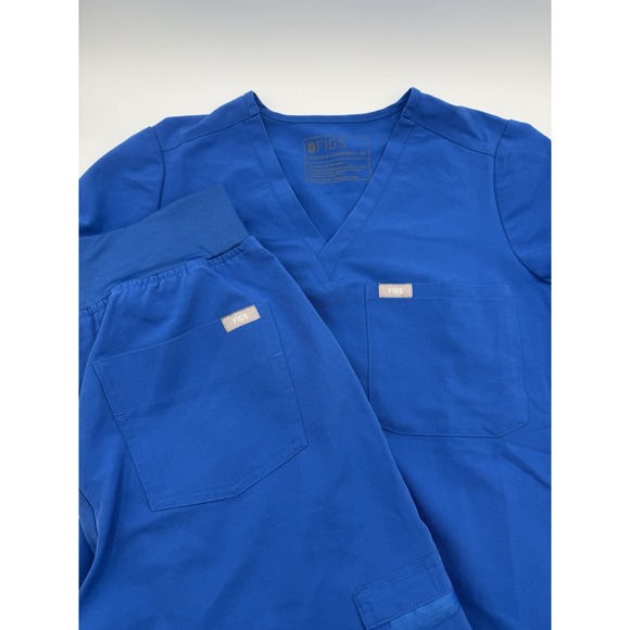 Figs Pants - FIGS Scrub Set Womens XS Blue Joggers & Top Technical Collection
